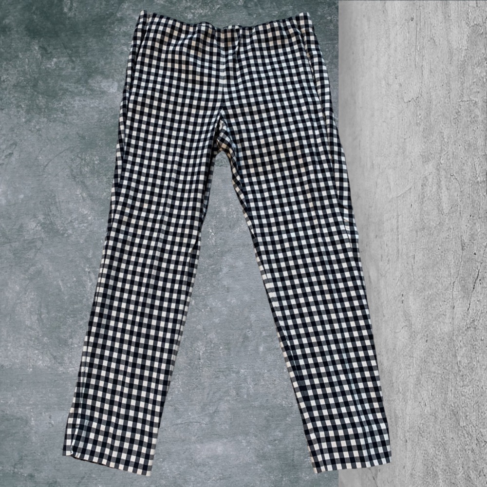J Jill Essentials, black and white check ankle pants